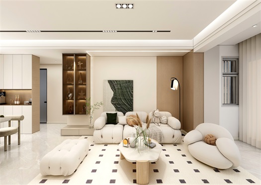 中?！ぞ砰?135平米現(xiàn)代奶油風(fēng)效果圖