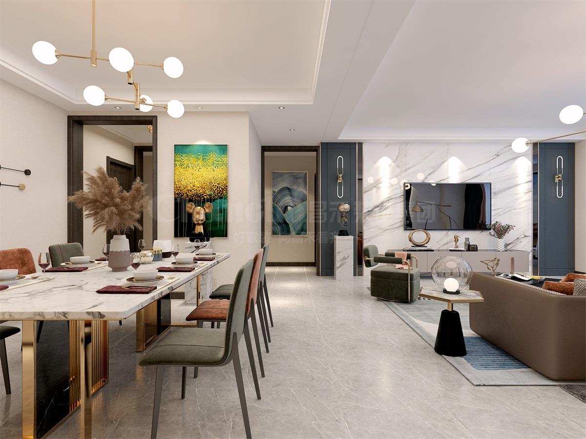 中海鉑悅公館133平米現代簡約裝修效果圖